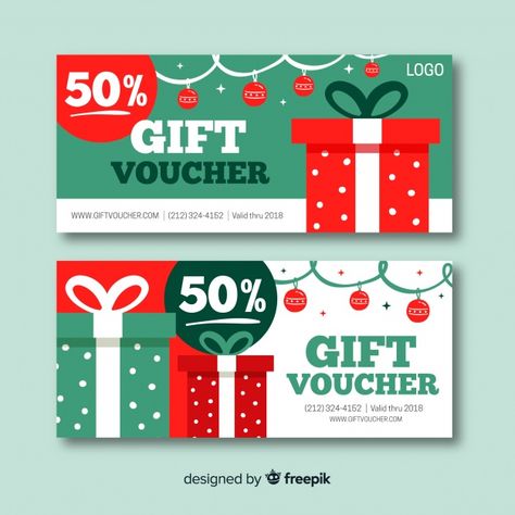 Christmas Voucher Design, Christmas Gift Card Design, Voucher Design Ideas, Gift Graphic Design, Christmas Voucher, Christmas Sale Poster, Christmas Wrapper, Christmas Vouchers, Christmas Gift Vouchers