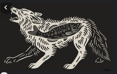 Wolf Fish, Coyote Tattoo, Business And Advertising, Wolf Illustration, Lino Art, Business Advertising Design, A Wolf, Lino Print, New Website