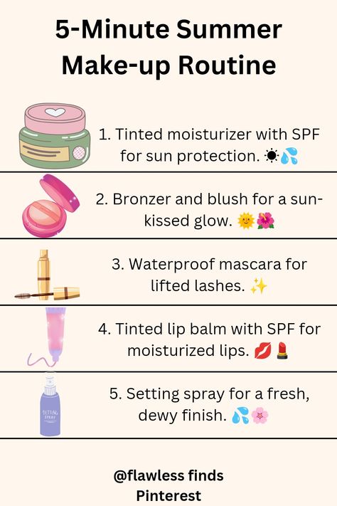 This quick and effortless summer makeup routine will help you achieve a natural, radiant look in just 5 minutes, allowing you to enjoy the sunny days with confidence.
Achieve a quick and radiant summer look in just 5 minutes!

#makeup#beauty#makeuplovers#5minutes makeup Eyeliner Hacks For Beginners, Makeup Routine Simple, Eye Makeup Tutorial For Beginners, Flawless Makeup Tutorial, Summer Makeup Routine, Summer Makeup Tutorial, Quick Makeup Routine, Makeup For Summer, Sweat Proof Makeup