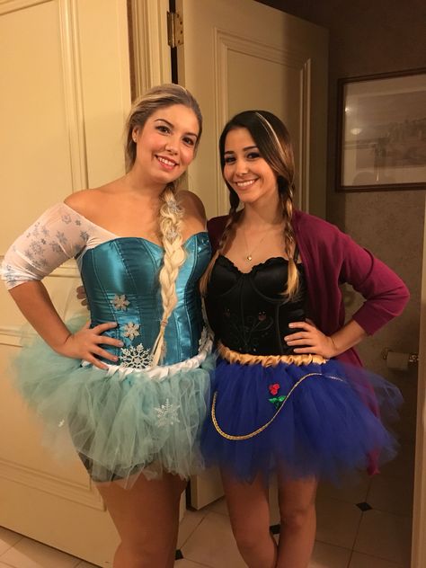 Anna From Frozen Costume Adult, Anna And Elsa Inspired Outfits, Anna Frozen Costume Women Diy, Elsa Anna Costume, Elsa And Anna Halloween Costumes College, Anna And Elsa Halloween Costume, Diy Anna Costume Adult, Elsa And Anna Halloween Costumes, Anna Frozen Halloween Costume