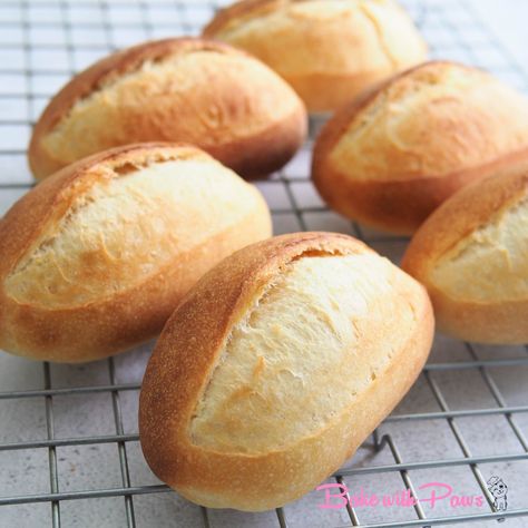 Sourdough French Rolls - BAKE WITH PAWS French Bread Rolls, French Rolls, Soft Rolls, French Bun, Sourdough Rolls, French Roll, Sourdough Sandwich, Yeast Breads, Baking Stone