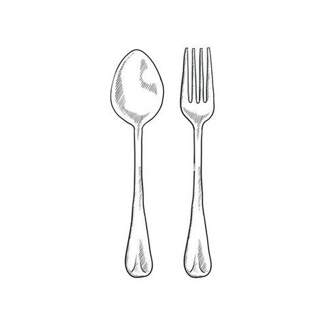 Fork Knife Spoon Tattoo, Fork And Spoon Illustration, Waitress Tattoo Ideas, Spoon And Fork Tattoo, Cutlery Tattoo, Silverware Tattoo, Knife And Fork Illustration, Spoon Tattoo Ideas, Knife Tattoo Ideas