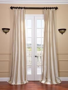 Cappuccino Faux Silk Taffeta Stripe Curtain Satin Curtains, Silk Drapes, Half Price Drapes, Drop Cloth Curtains, Silk Curtains, Striped Curtains, Farmhouse Curtains, Dupioni Silk, Trendy Bedroom