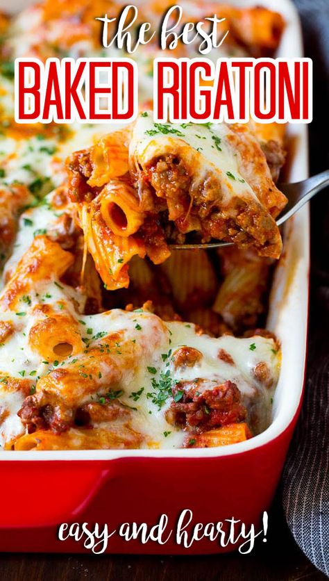 Rigatoni Pasta Recipes, Pasta Recipes Easy, Rigatoni Recipe, Rigatoni Recipes, Baked Rigatoni, Baked Pasta Recipes, Salad Pasta, Pasta Dinners, Pasta Dinner Recipes