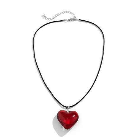 PRICES MAY VARY. ❤Unique Cool Design: Chunky Big Glass Heart Necklaces feature a unique, beautiful and eye-catching design that is sure to stand out in any crowd. They are also a great way to express yourself and your unique style ❤Durable Heart Charm Necklace: These love heart pendants are made of strong and durable acrylic glass, wear resistant. Heart size - 1.6*1.6inches. With black 17.7+2.7inches rope chain, which can be adjusted to fit your neck size. Simple but fashion jewelry. Total weigh Puffy Heart Necklace, Red Heart Necklace, Heart Choker Necklace, Y2k Necklace, Heart Accessories, Y2k Jewelry, Choker Pendant, Heart Choker, Red Necklace