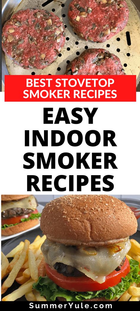 Stove Top Smoker Recipes, Stovetop Smoker Recipes, Indoor Smoker Recipes, Weston Indoor Smoker Recipes, Burgers Stovetop, Smoked Recipes Smokers, Smoked Hamburgers, Indoor Smoker, Hamburger Toppings