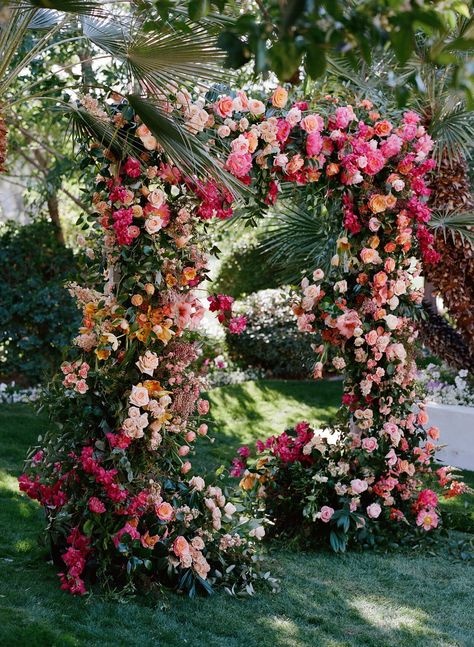 sienna-kyle-wedding-ceremony-arch-0621 Botanica Wedding, Colour Wedding, Blue White Weddings, Martha Weddings, Mountain Backdrop, Wedding In California, Wedding Ceremony Arch, Sunset Color, Wedding Arch Flowers