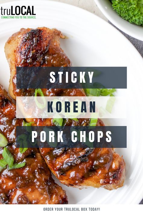 Pork Chop Recipes Korean, Sticky Pork Chops Recipe, Sweet Chili Sauce Pork Chops, Mongolian Pork Chops, Korean Style Pork Chops, Korean Pork Chop Recipes, Pounded Pork Chop Recipes, Pork Rib Chops Recipe, Sticky Pork Chops