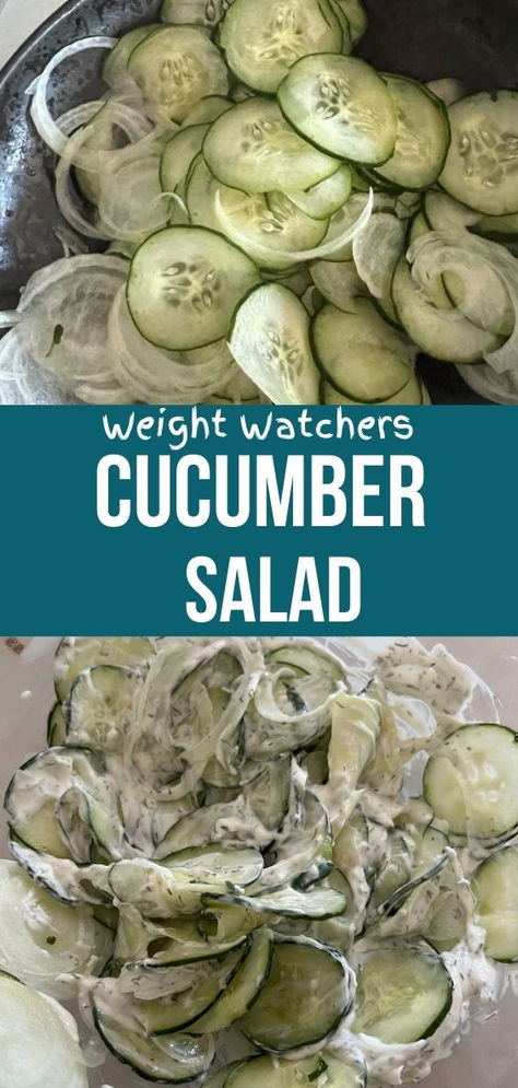 Looking for a refreshing and healthy side dish? Try this Weight Watchers Cucumber Salad! 🌿🥒 Crisp cucumbers, zesty red onions, and a hint of dill come together in a light dressing that’s perfect for keeping your meals balanced and delicious. Ww Cucumber Salad, Weight Watchers Pumpkin Muffins, Recipe Diaries, Weight Watchers Meals Dinner, Weight Watchers Pumpkin, Weight Watchers Meal Plans, Weight Watchers Snacks, Weight Watchers Recipes Desserts, Creamy Cucumber Salad