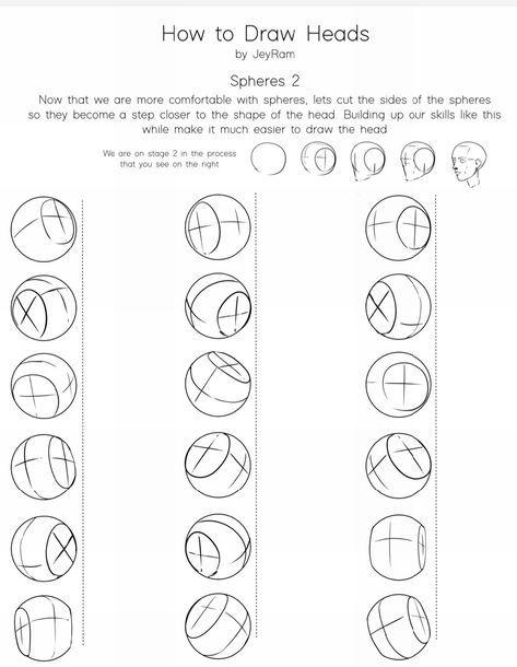 Perspective Head Drawing, Loomis Method Practice, Drawing Head Angles Perspective, Head Drawing Method, Head Perspective Drawing, Loomis Method Head Step By Step, Head Study Drawing, Head Structure Drawing, Head Anatomy Drawing Study