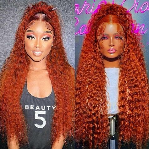 PRICES MAY VARY. 13x6 Ginger Lace Front Wigs Human Hair Material: 13x6 HD Ginger Deep Wave Lace Front Wigs For Women Pre Plucked With Baby Hair And Natural Hairline, Ginger Wigs Human Hair Soft & Shiny, Full & Thick. Comfortable & Silky Lace Front Wig Ginger Human Hair Lace Front Wigs Lace Quality: Handmade 13x6 Lace Front Wig , Not Easy To Tear Off, Soft Material Can Fit The Scalp, No Wrinkling, Natural Line With Baby Hair Around The Edges, Creates A More Realistic And Fuller Appearance Ginger Ginger Deep Wave Wig, Ginger Lace Front Wigs, Ginger Wigs, Ginger Wig, Curly Lace Frontal, Human Lace Wigs, Ginger Hair Color, Hair For Women, Human Hair Color