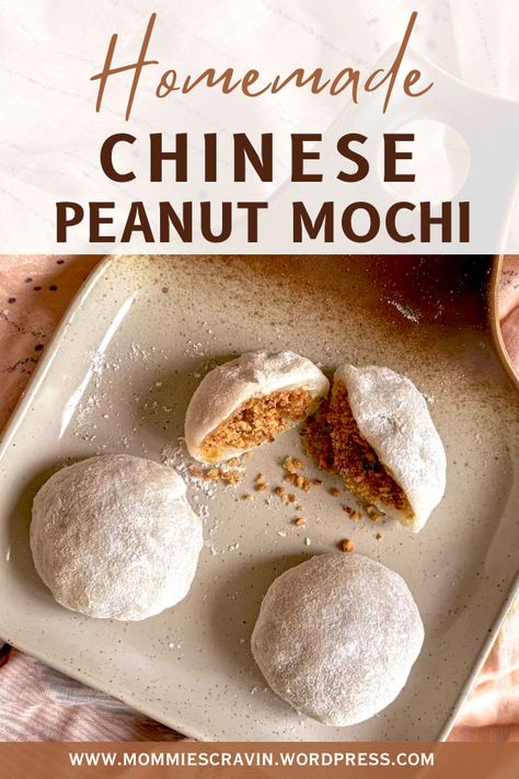 Chinese Mochi Recipe, Peanut Mochi Recipe, Rice Cake Balls, Peanut Mochi, Vegan Mochi, Dinner Chinese, Mochi Recipe, Filipino Dessert, Glutinous Rice Flour