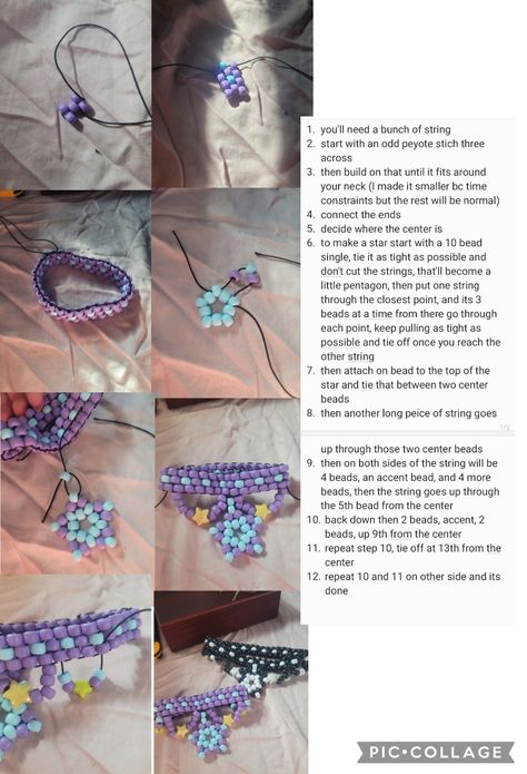 Beaded Cuff Bracelet Patterns, Kandi Choker Pattern, Kandi Cuffs Ideas, Cool Kandi Patterns, How To Make A Star With Beads, Diy Kandi Cuff, Double Kandi Bracelet Tutorial, Kandi Singles Ideas No Words, Kandi Worm Tutorial