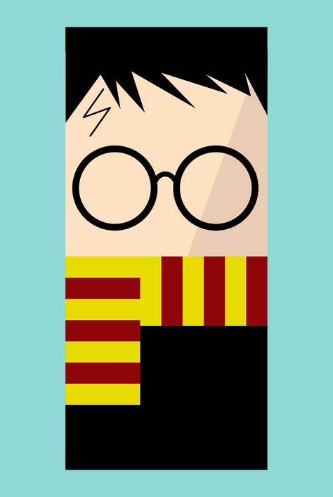 Harry Potter Minimalist style. Based on a find on the interwebs. Made in Powerpoint using just the basic shapes tools in about 15 minutes. Minimalist Harry Potter, Harry Potter Minimalist, Harry Potter Stickers, Harry Potter Illustration, Coaster Art, Harry Potter Diy, Basic Shapes, Flat Illustration, Minimalist Style