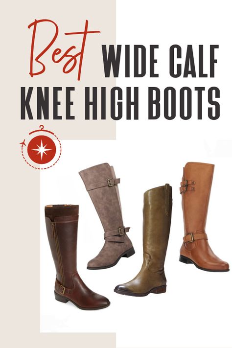 best-wide-calf-knee-high-boots-for-women Knee Boots For Big Calves, Wide Calf Riding Boots For Women, Knee High Boots For Big Calves, Womens Wide Calf Boots, Calf Boots Outfit, Wide Calf Boots For Women, Wide Calf Brown Boots, Knee High Suede Boots, Wide Calf Tall Boots