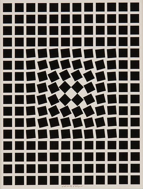 WOWGREAT Opt Art, Victor Vasarely, Optical Art, Black And White Pattern, Illusion Art, Op Art, Design Graphique, French Artists, Art Movement