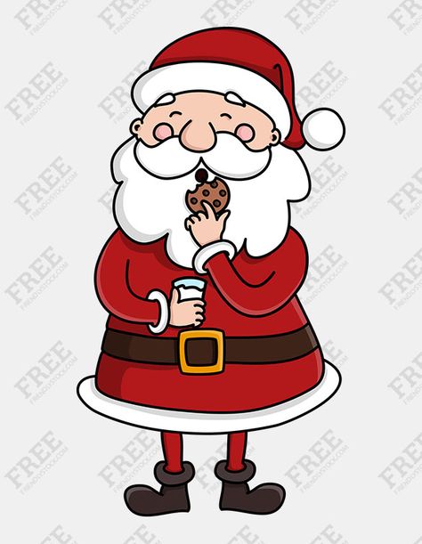 Santa Claus Eating A Cookie: Add to cart and download for free (no payment information required).  Downloaded files are with transparent background. Free for personal and commercial use - attribution optional. #free #freebie #xmas #christmas #santa #cookie #friendlystock #clipart #vector #art #graphic Santa Cartoon, Cookie Clipart, Eat Cookies, Free Vector Illustration, Free Clipart, Christmas Cartoons, Santa Letter, Free Graphics, Christmas Drawing