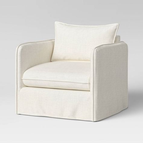 Berea Slouchy Lounge Chair with French Seams Linen - Threshold™ Upholstered Swivel Chairs, Linen Chair, Upholstered Accent Chairs, Studio Mcgee, Linen Upholstery, French Seam, Shop Chair, Swivel Chair, Lounge Chair