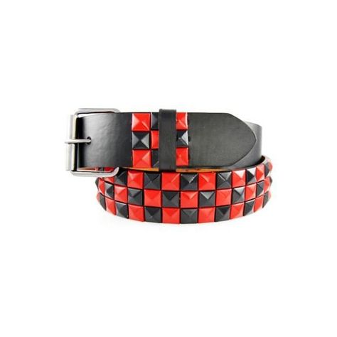 80s Accessories, Red Studs, Red Belt, Studded Belt, Metal Belt, Studded Leather, Dark Brown Leather, Unisex Style, Belt Size