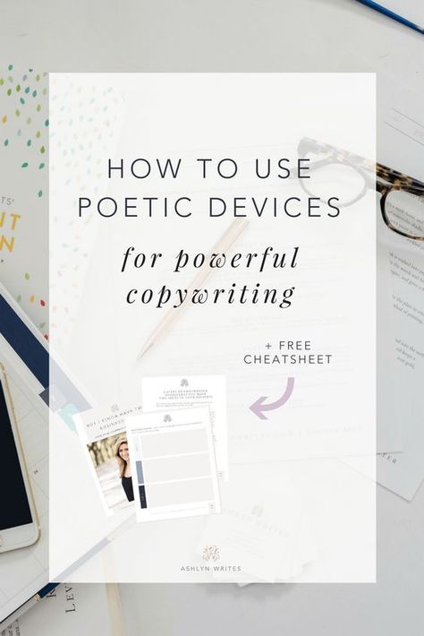 How to use poetic devices to be a better copywriter in your creative business by Ashlyn Carter of Ashlyn Writes Ashlyn Writes, Creative Writing Jobs, Poetic Devices, Copywriting Inspiration, Sales Copy, Copy Writing, Brand Message, Website Copywriting, Seo Basics