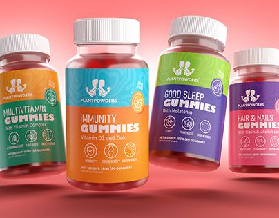 Gummies Packaging Design, Vitamin Packaging Design, Vitamin Packaging, Gummies Packaging, Vitamin Gummies, Adobe Dimension, Vitamin Brands, Packaging Concept, Food Photoshoot