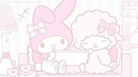 My melody Pink Wallpaper Laptop, My Sweet Piano, Whatsapp Wallpaper Cute, My Melody Wallpaper, Charmmy Kitty, Pink Laptop, Hello Kitty Aesthetic, Cute Laptop Wallpaper, Sanrio Wallpaper