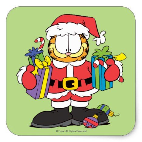 Wonderful Person Like You Square Sticker #garfield #cartooncats Christmas Garfield, Garfield Pictures, Christmas Cartoon Characters, Garfield Images, Cat Christmas Cards, Garfield The Cat, Garfield Christmas, Garfield Cartoon, Christmas Cutouts