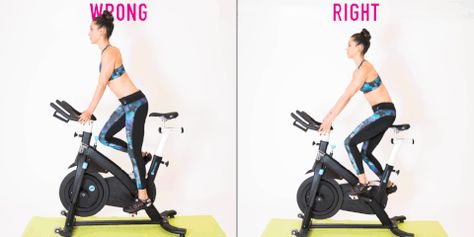 Ways you're indoor cycling wrong / how to get proper spinning form Stationary Bike Workout, Indoor Cycling Workouts, Bike Riding Benefits, Stationary Bicycle, Biking Benefits, Spin Bike Workouts, Bicycle Workout, Spinning Workout, Cycling Tips