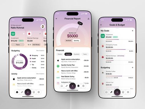 Finance Management App by Rafi Rohmat for Odama on Dribbble Personal Finance App, Finance Management, Budget App, Planning App, App Interface Design, Finance App, Finance Tracker, Money Games, Banking App