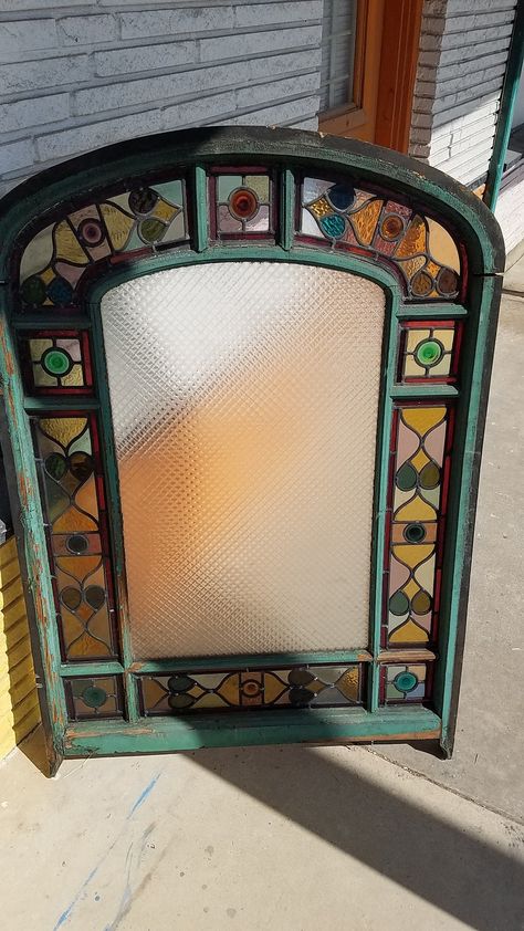 Victorian Ceramics, Victorian Stained Glass Panels, Home Art Ideas, Stained Glass Doors, Rose Ideas, Pretty Ugly, Faux Window, Stained Glass Door, Glass Diy