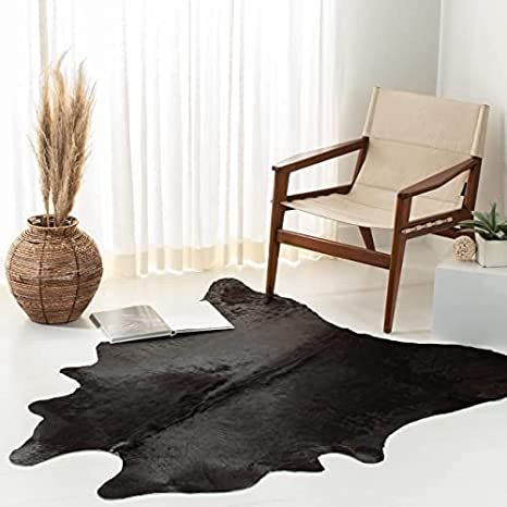 Safavieh Cow Hide Collection COH211C Handmade Rustic Genuine Cowhide Area Rug, 4' x 6', Black / Brown Cabin Lodge, Leather Rug, Hide Rug, Cow Hide Rug, Cow Hide, Rustic Rugs, Brown Area Rugs, Brown Rug, Unique Rugs