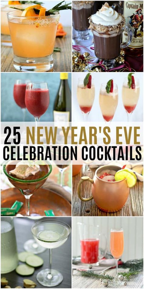 Dark Liquor Drinks, Celebration Cocktails, New Years Day Menu, New Years Eve Snacks, Nye Cocktail, New Years Eve Drinks, New Year's Drinks, New Years Cocktails, Nye Celebration