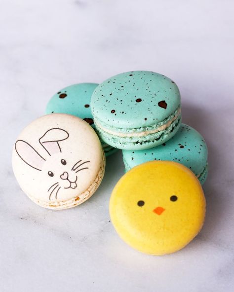 Olivia Macaron (@oliviamacaron) • Instagram photos and videos French Easter Desserts, Easter Macaroons Ideas, Easter Dessert Decorating Ideas, Fourth Of July Macarons, Easter Macarons Ideas, Macarons Easter, Spring Macarons, Easter Macaroons, Easter Macarons