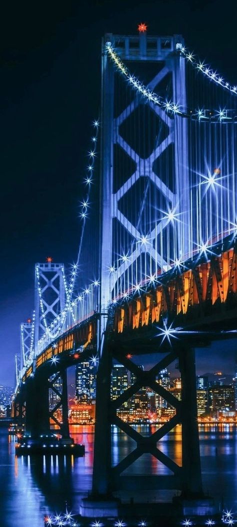 Bright Lights Big City, Bay Bridge San Francisco, Iphone Wallpaper Glitter, City At Night, Beautiful Landscape Wallpaper, Night City, Big City, Beautiful Nature Pictures, Cute Wallpaper Backgrounds