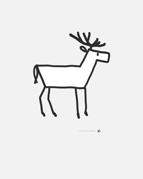 oh deer #simpledrawing #doodle Cartoon Deer Drawing Easy, Deer Drawings Simple, Deer Doodle Easy, Deer Drawings Easy, Reindeer Simple Drawing, Deer Cartoon Drawing, Hunting Doodles, Deer Drawing Simple, Easy Deer Drawing