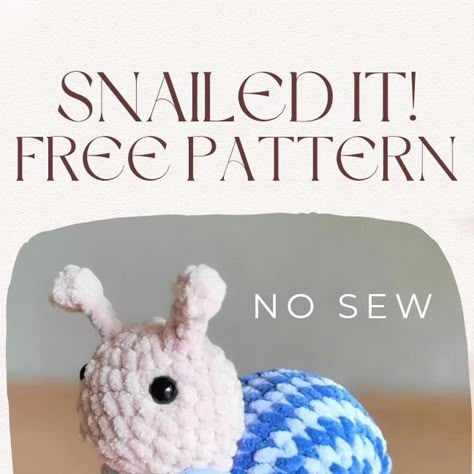 Crochet Instagram Free Pattern, Crochet New Sew Amigurumi, How To Crochet A Snail, Easy No Sew Amigurumi, Free Crochet Snail Patterns, Free Snail Crochet Pattern, Emotional Support Crochet Patterns Free, No See Crochet Patterns, Easy Amigurumi Free Pattern Beginner No Sew