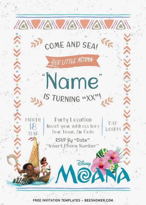 Moana Party Invitations, The Heart Of Te Fiti, Moana Invitation, Moana Birthday Invitation, Moana Theme Birthday, Heart Of Te Fiti, Dance Party Invitations, Moana Theme, 1st Birthday Invitation Template