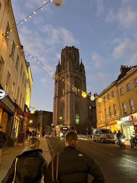 Christmas in Bristol walking up Park street under the lights Bristol Uk Aesthetic, Bristol University Aesthetic, Romanticising College, Bristol Aesthetic, Uwe Bristol, European University, University Of Bristol, Bristol University, Types Of Aesthetics