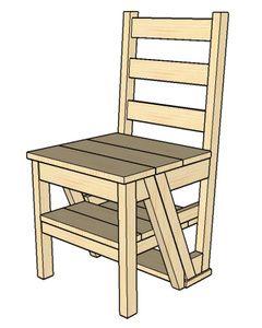 DIY Ladder Chair | Saws on Skates, LLC - ConvertKit Woodworking Items That Sell, Ladder Chair, Free Building Plans, Woodwork Diy, Diy Ladder, Folding Ladder, Workshop Ideas, Woodworking Guide, Building Plan