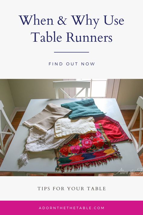 Vertical Table Runner, How To Use Table Runners, Table Cloth And Runner Ideas, Table Runner Length Guide, Table Runner And Placemats Dining Rooms, Glass Dining Table Decor, Dinner Room Table, Dining Room Table Runner, Breakfast Table Setting