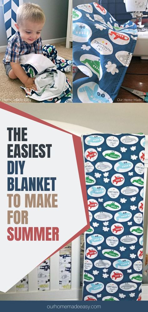 This easy blanket is perfect to make for summer! It's perfect for naps or daycare when you don't want something bulky or thick. All you need is a couple yards of fabric, and you can whip this up in just a few minutes. Toddler Blankets To Sew, Toddler Blankets, Sewing Courses, Summer Blanket, Beginner Sewing, Blanket Diy, Toddler Blanket, Sewing Projects For Kids, Leftover Fabric