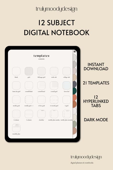 Digital Planner For Ipad, How To Stay Organized, Moody Design, Note Taking Tips, Planner For Ipad, Samsung Notes, Notebook Templates, Prismacolor Art, Paper Planner