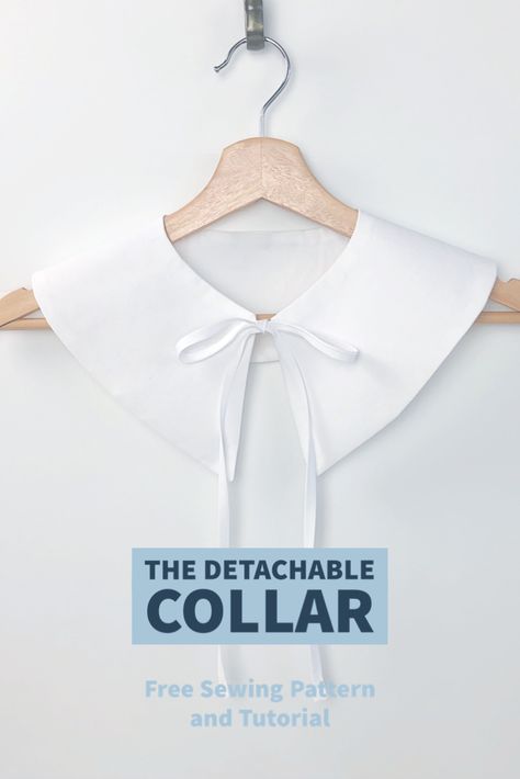 Collar Sewing Pattern Free, Diy Fake Collar, How To Sew Collar Pattern, Free Collar Pattern Sewing, Fake Collar Diy Pattern, Fake Collar Pattern, How To Make A Collar, Detachable Collar Pattern Free, Collar Styles For Women