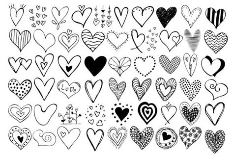 Vector doodle collection of cute black hearts. Hand drawn illustrations for design on theme of Valentine's Day, love, wedding, feelings, relationships. Create postcards, posters, holiday packaging and... Marriage Doodle, Heart Doodle Art Design, Doodle Hearts, Valentine Doodle, Doodle Heart, Small Doodle, Vector Doodle, Heart Doodle, Zen Doodle Art