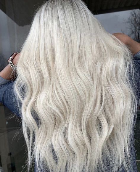 White Blonde Hairstyles, Highlights For Platinum Blonde Hair, Vanilla Platinum Blonde Hair, Solid Platinum Blonde Hair, Platinum Blonde Full Head Highlights, Full Platinum Blonde Hair, Platinum Blonde Extensions, Creamy White Blonde Hair, Platinum Blonde Hair Curly