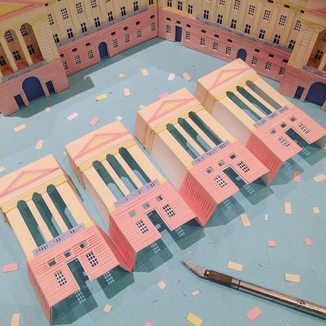 Paper Palace, 3d Craft, Back Drop, 3d Paper, Paper Sculpture, Buckingham Palace, Palace, Miniatures, Abstract Artwork