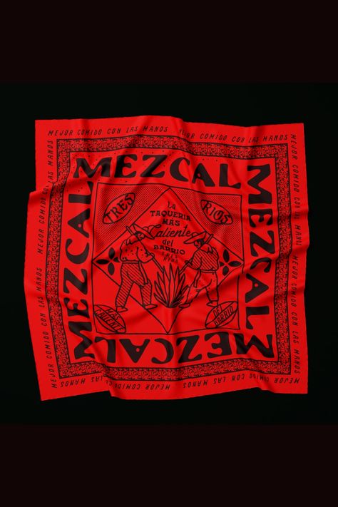 Mezcal's branding is all about authenticity. From the handmade tortillas to the colorful decor, everything about this taqueria is a tribute to the traditional street food of Mexico. The logo features a bold, hand-drawn font that evokes the same feeling.. The branding system also uses a lot of warm tones, which is a nod to the vibrant nature of Mexican culture. The overall look and feel of the branding is trendy and modern, but still manages to stay true to the chef's roots in Acapulco. Mexico Street Art, Vintage Mexican Graphic Design, Latin American Graphic Design, Spanish Graphic Design, Mexican Restaurant Branding, Spanish Branding, Motel Branding, Mezcal Branding, Mezcal Logo