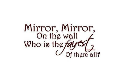 K.. Snow White Quotes, Snow Quotes, Wall Quotes Bedroom, Mirror Quotes, The Fairest Of Them All, Disney Silhouettes, Mirror Decal, Mirror Mirror On The Wall, Fairest Of Them All