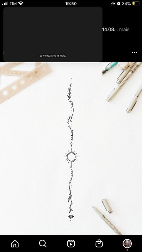 Minimalist Side Tattoo, Sunflower Spine Tattoo Simple, Spine Tattoos For Women Mountains, Wave Spine Tattoos For Women, Feminine Spine Tattoos Simple, Sunshine Spine Tattoo, Spine Tattoos For Women Country, Simplistic Spine Tattoo, Spin Tattoos For Women Ideas