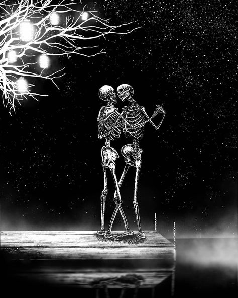 Romantic Skeletons, Dancing Illustration, Skeletons Dancing, Skeleton Love, Skeleton Drawings, Skeleton Dance, Arte Grunge, Gothic Home, Skeleton Art